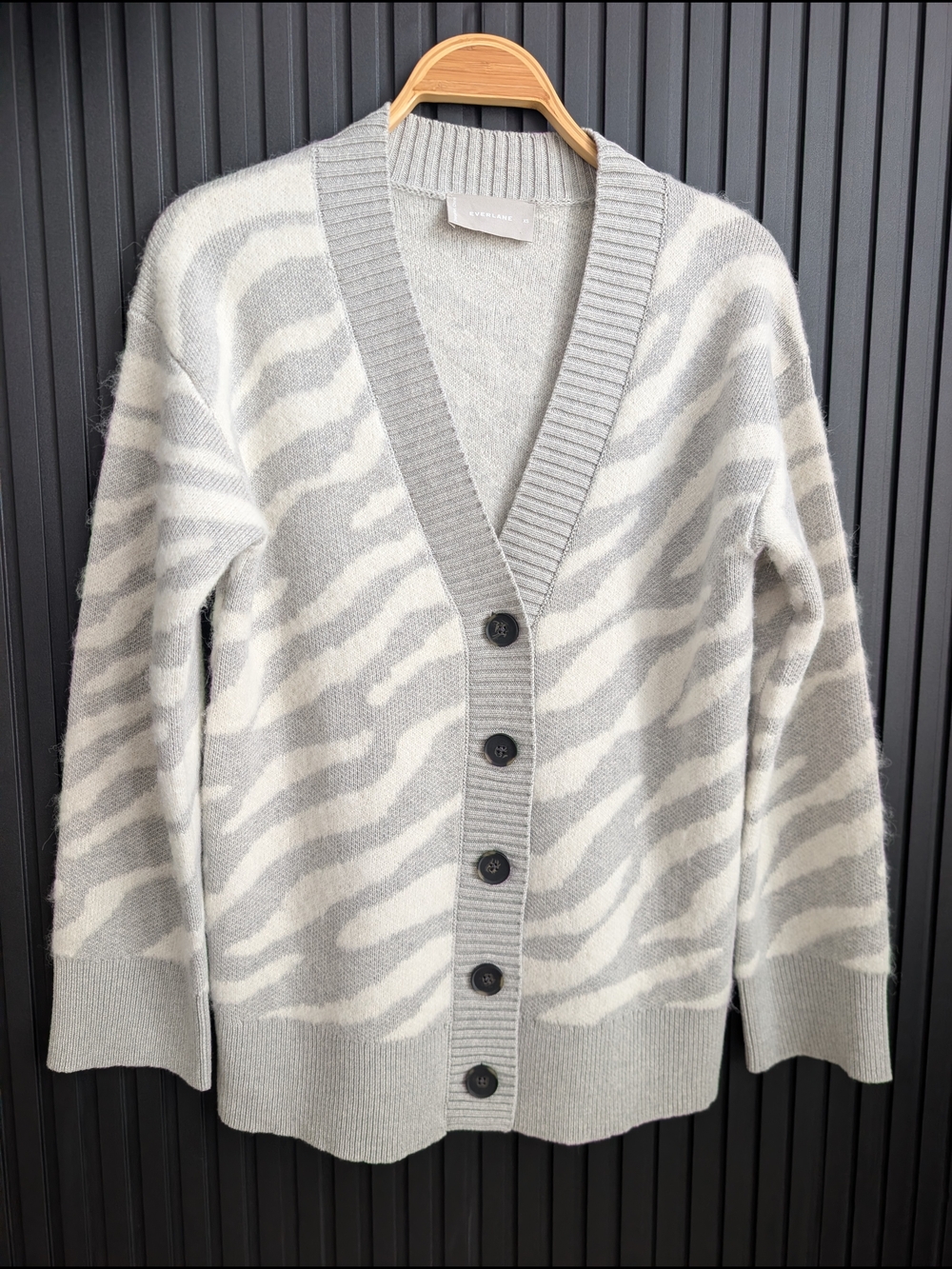 Everlane The Alpaca Tiger Jacquard Cardigan Size XS